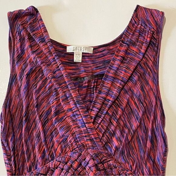 Spense Sleeveless Maxi Dress Cinched Braided Waist Faux Wrap Women's Size Medium - Picture 2 of 12